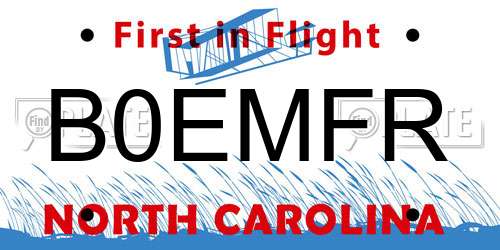 B0EMFR North Carolina License Plate