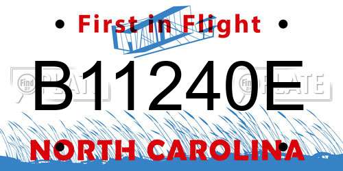 B11240E North Carolina License Plate