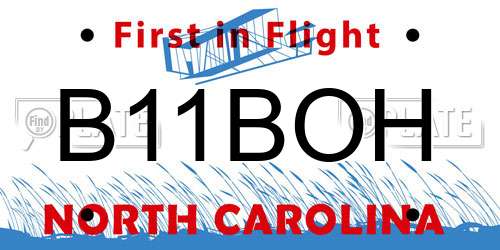 B11BOH North Carolina License Plate