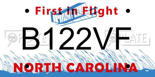 B122VF North Carolina License Plate