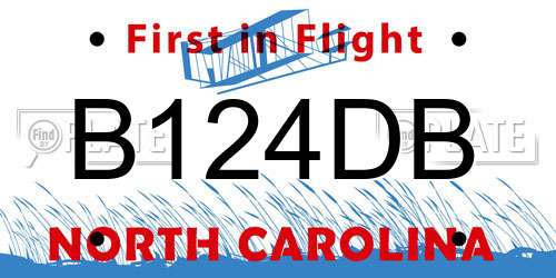 B124DB North Carolina License Plate