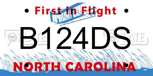 B124DS North Carolina License Plate