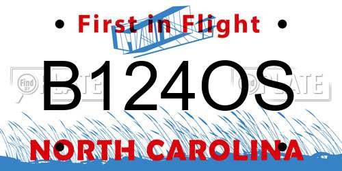 B124OS North Carolina License Plate