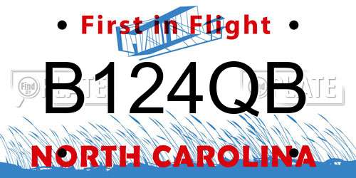 B124QB North Carolina License Plate