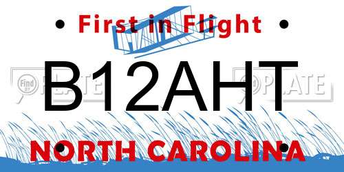 B12AHT North Carolina License Plate