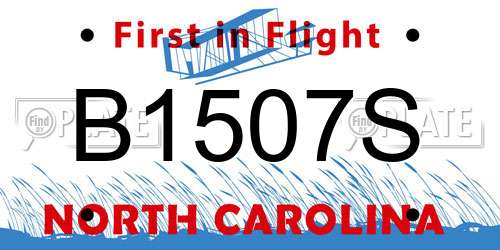 B1507S North Carolina License Plate