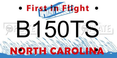 B150TS North Carolina License Plate