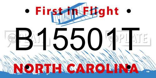 B15501T North Carolina License Plate
