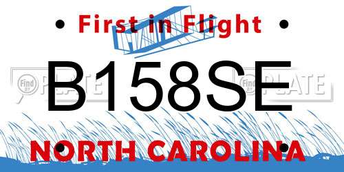B158SE North Carolina License Plate