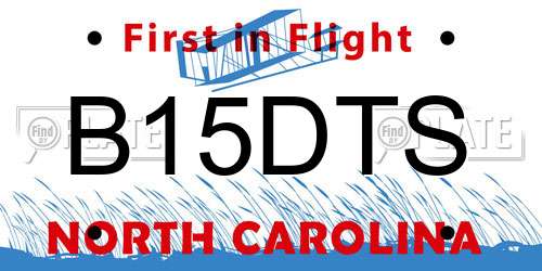 B15DTS North Carolina License Plate