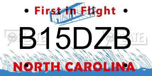 B15DZB North Carolina License Plate