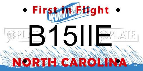 B15IIE North Carolina License Plate