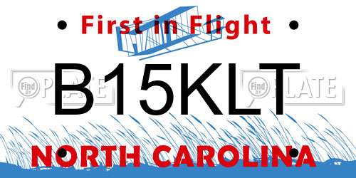 B15KLT North Carolina License Plate