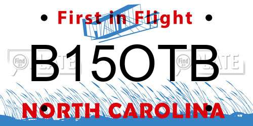 B15OTB North Carolina License Plate