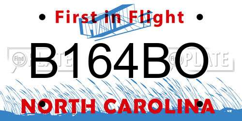 B164BO North Carolina License Plate