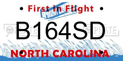B164SD North Carolina License Plate