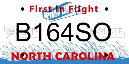 B164SO North Carolina License Plate