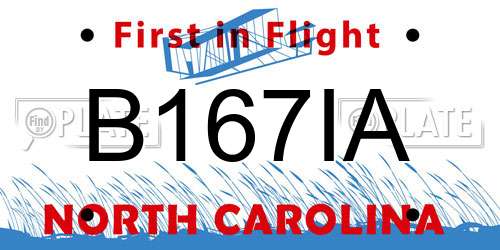 B167IA North Carolina License Plate