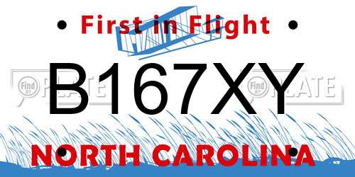 B167XY North Carolina License Plate