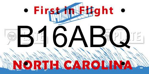 B16ABQ North Carolina License Plate