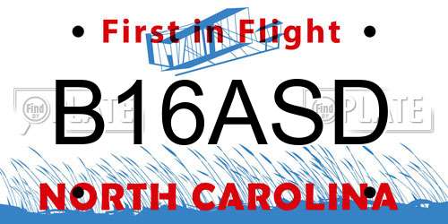B16ASD North Carolina License Plate