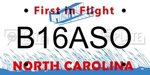 B16ASO North Carolina License Plate