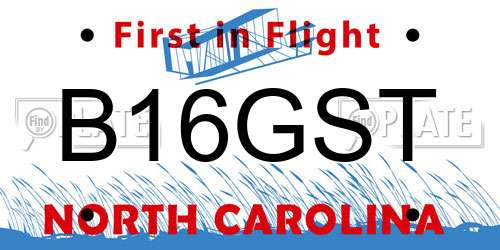 B16GST North Carolina License Plate