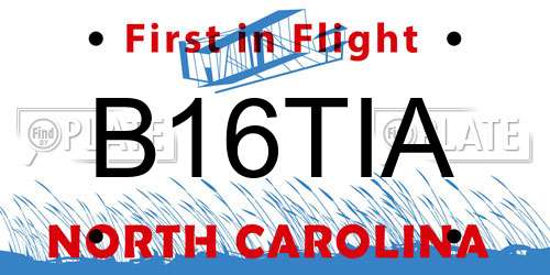 B16TIA North Carolina License Plate