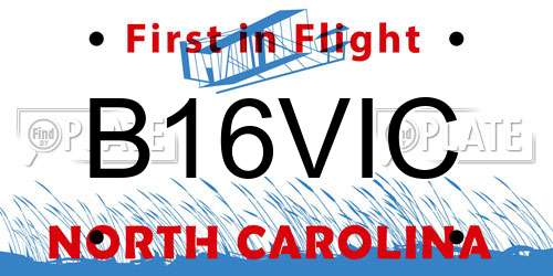 B16VIC North Carolina License Plate