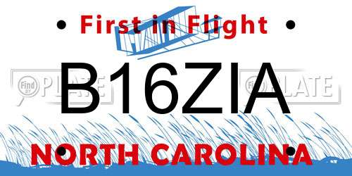 B16ZIA North Carolina License Plate