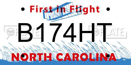 B174HT North Carolina License Plate
