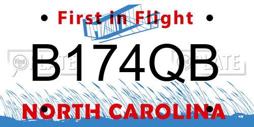 B174QB North Carolina License Plate