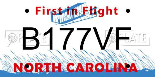 B177VF North Carolina License Plate