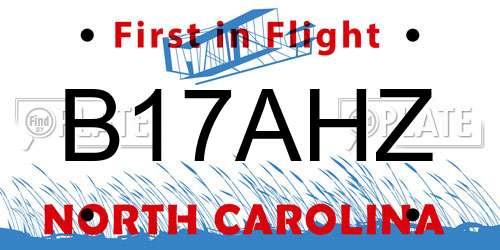 B17AHZ North Carolina License Plate