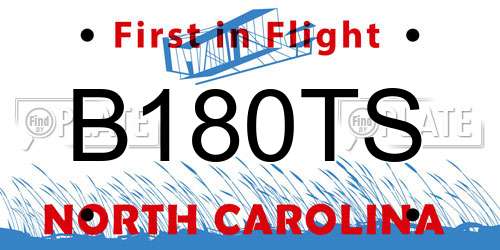 B180TS North Carolina License Plate