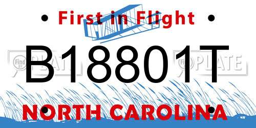 B18801T North Carolina License Plate