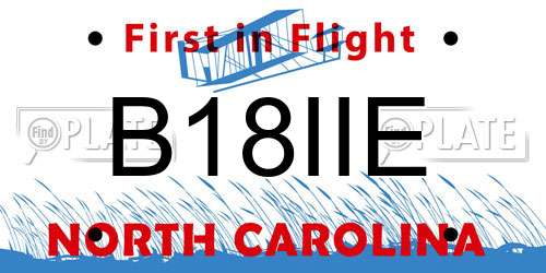 B18IIE North Carolina License Plate