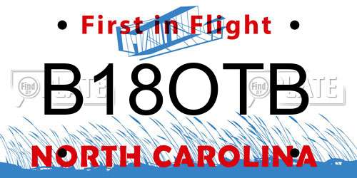 B18OTB North Carolina License Plate