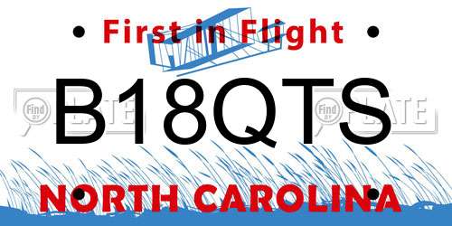 B18QTS North Carolina License Plate