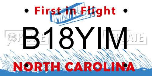 B18YIM North Carolina License Plate