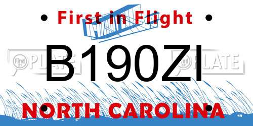 B190ZI North Carolina License Plate
