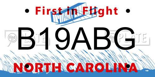 B19ABG North Carolina License Plate