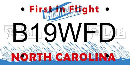 B19WFD North Carolina License Plate