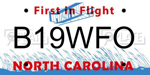 B19WFO North Carolina License Plate