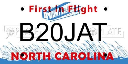 B20JAT North Carolina License Plate