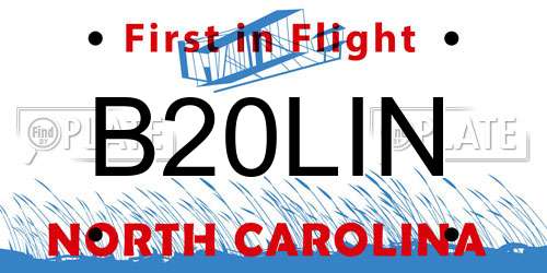 B20LIN North Carolina License Plate