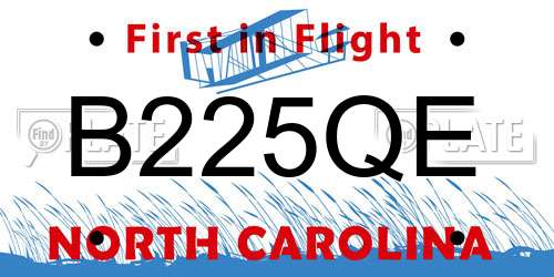 B225QE North Carolina License Plate
