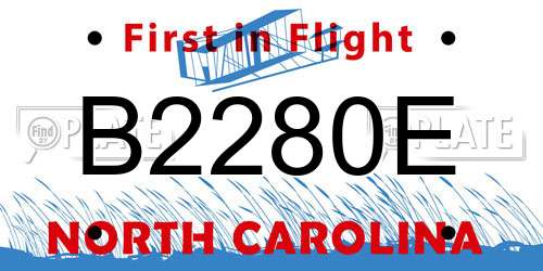 B2280E North Carolina License Plate