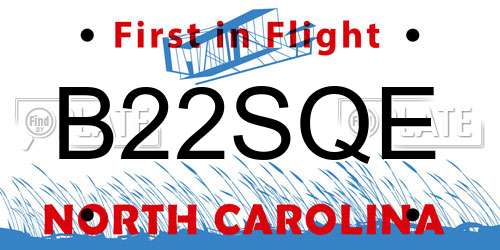 B22SQE North Carolina License Plate
