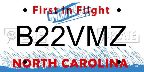 B22VMZ North Carolina License Plate